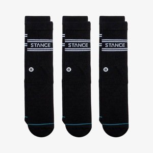 Stance Basic 3 Pack Crew Black - Unisex - Zokni Stance - Fekete - A556D20SRO-BLK - Méret: S