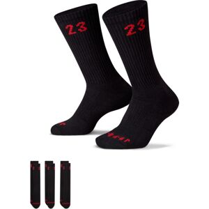 Jordan Essentials 3 Pack Crew Black/Red Socks - Unisex - Zokni Jordan - Fekete - DA5718-011 - Méret: S