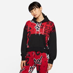 Jordan All-over Printed Fleece Wmns - Nők - Hoodie Jordan - Fekete - DD9295-010 - Méret: XS