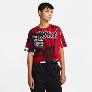 Jordan Heritage All-over Printed Wmns Tee - Nők - Rövid ujjú póló Jordan - Piros - DJ2647-687 - Méret: XS