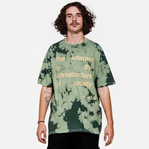 Pleasures Internet Dyed Shirt Green - Férfi - Rövid ujjú póló Pleasures - Zöld - P21F049 - Méret: S