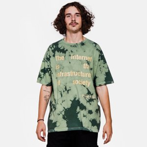 Pleasures Internet Dyed Shirt Green - Férfi - Rövid ujjú póló Pleasures - Zöld - P21F049 - Méret: M