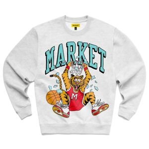 Market Dunking Cat Crewneck Sweatshirt Ash Grey - Férfi - Hoodie MARKET - Szürke - 396000076/0016 - Méret: S
