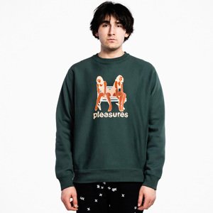 Pleasures Bench Premium Crewneck Pine Green - Férfi - Hoodie Pleasures - Zöld - P21W048-GREEN - Méret: 2XL