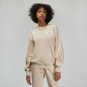 Jordan Essentials Wmns Fleece Crew Sweatshirt Sanddrift - Nők - Hoodie Jordan - Barna - DM5189-126 - Méret: L