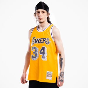 Mitchell & Ness 75th Anniversary Swingman Jersey Shaquille O'Neil Los Angeles Lakers Light Gold - Férfi - Jersey Mitchell & Ness - Sárga - SMJY1202-LA