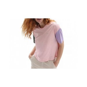 Vans WM Relaxed Boxy ColorBlock Powder PinkTyme - Nők - Rövid ujjú póló Vans - Rózsaszín - VN0A5L64YYN - Méret: L