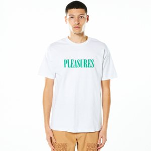 Pleasures Tickle Logo Tee White - Férfi - Rövid ujjú póló Pleasures - Fehér - P22SP054-WHITE - Méret: S