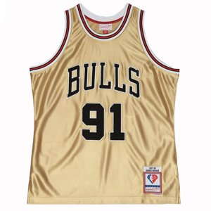 Mitchell & Ness Chicago Bulls Dennis Rodman 75th Gold Swingman Jersey - Férfi - Jersey Mitchell & Ness - Multicolor - SMJY4398-CBU97DRDGOLD - Méret: M