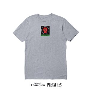 Pleasures Badge Tee Heather Grey - Férfi - Rövid ujjú póló Pleasures - Szürke - P22W053-GREY - Méret: 2XL