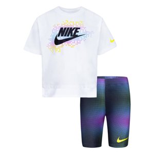 Nike Girls AOP Bike Shorts 2pc Set Black - Gyerek - set Nike - Fekete - 36K567-023 - Méret: 6