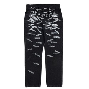 Pleasures Plop 5 Pocket Denim Washed Black - Férfi - Nadrág Pleasures - Fekete - P23SP040-BLACK - Méret: 38