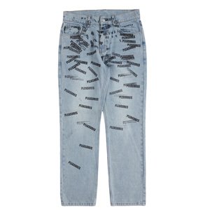 Pleasures Plop 5 Pocket Denim Washed Blue - Férfi - Nadrág Pleasures - Kék - P23SP040-BLUE - Méret: 32