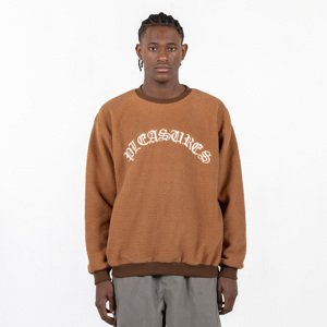 Pleasures Mars Sherpa Crewneck Brown - Férfi - Hoodie Pleasures - Barna - P23SP019-BROWN - Méret: XL