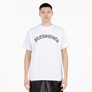 Pleasures Old E Logo Tee White - Férfi - Rövid ujjú póló Pleasures - Fehér - P23SP063-WHITE - Méret: L