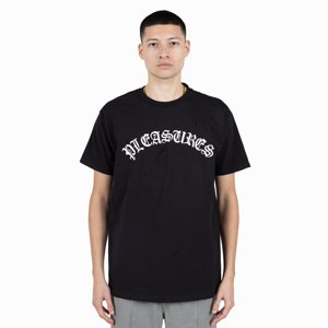 Pleasures Old E Logo Tee Black - Férfi - Rövid ujjú póló Pleasures - Fekete - P23SP063-BLACK - Méret: L