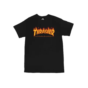 Thrasher Skate Mag Godzilla Flame Short Sleeve Tee - Férfi - Rövid ujjú póló Thrasher - Fekete - 145077 - Méret: S