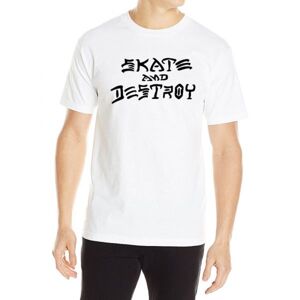 Thrasher Skate Mag Skate & Destroy Short Sleeve Tee White - Férfi - Rövid ujjú póló Thrasher - Fehér - 110103-WHT - Méret: S