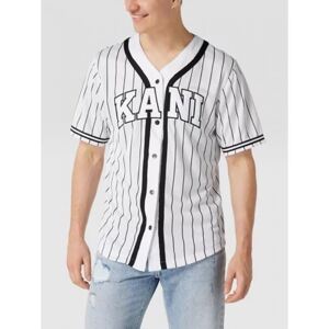 Karl Kani Serif Pinstripe Baseball Shirt White - Férfi - Rövid ujjú póló Karl Kani - Fehér - 6033361 - Méret: XL