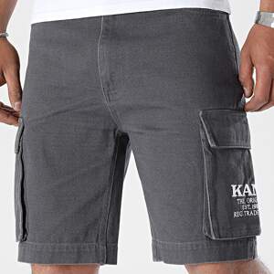 Karl Kani Small Signature Washed Cargo Shorts Anthracite - Férfi - Rövidnadrág Karl Kani - Szürke - 6013495 - Méret: S