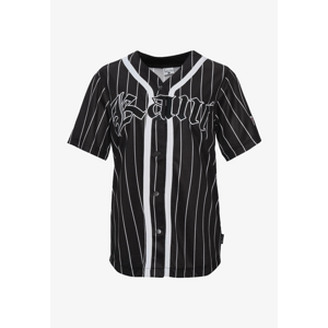 Karl Kani Woven Signature Old English Baseball Women Shirt Black/White - Nők - Ing Karl Kani - Fekete - 6133124 - Méret: XS