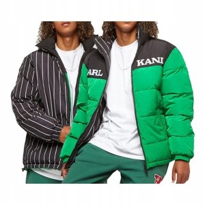Karl Kani Retro Block Reversible Puffer Jacket Green/Black/White - Férfi - Dzseki Karl Kani - Zöld - 6076822 - Méret: S