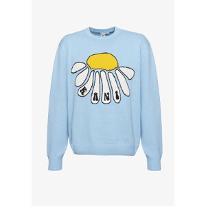 Karl Kani Woven Signature Flower Knit Crew Light Blue - Férfi - Hoodie Karl Kani - Kék - 6029205 - Méret: S