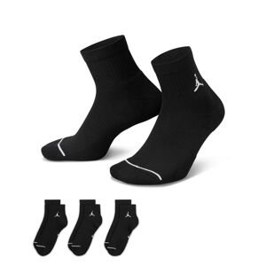 Jordan Everyday Ankle Socks 3-Pack Black - Unisex - Zokni Jordan - Fekete - DX9655-010 - Méret: S