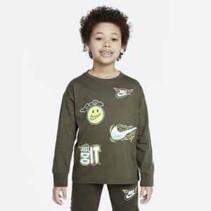 Nike NSW Art Of Play Relaxed Longsleeve Tee Cargo Khaki - Gyerek - Hosszú ujjú póló Nike - Zöld - 86L109-F84 - Méret: 6