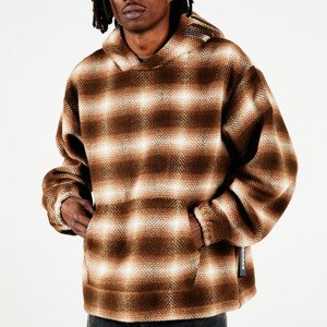 Pleasures Beyond Plaid Woven Hoodie Brown - Férfi - Hoodie Pleasures - Barna - P23W004-BROWN - Méret: L