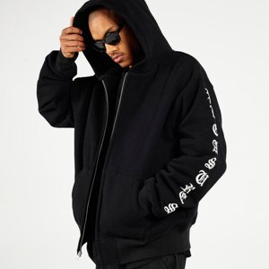 Pleasures OE Zip Up Hoodie Black - Férfi - Hoodie Pleasures - Fekete - P23W038-BLACK - Méret: M