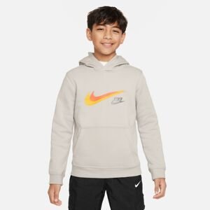 Nike Sportswear Big Kids' Fleece Pullover Graphic Hoodie - Gyerek - Hoodie Nike - Szürke - FZ4712-012 - Méret: S