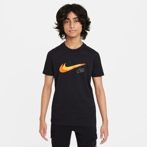 Nike Sportswear Big Kids' Graphic Tee Black - Gyerek - Rövid ujjú póló Nike - Fekete - FZ4714-010 - Méret: S