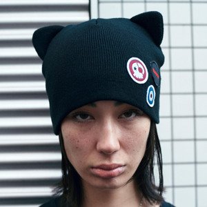 Pleasures Cat Ears Beanie - Unisex - Sapka Pleasures - Fekete - P24E015-BLACK - Méret: UNI
