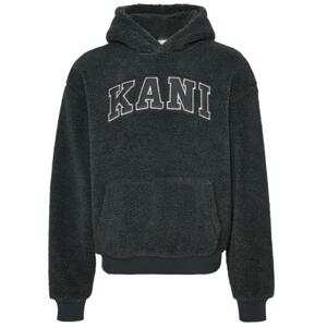 Karl Kani Serif Teddy Hoodie Anthracite - Férfi - Hoodie Karl Kani - Fekete - 60210117 - Méret: 2XL