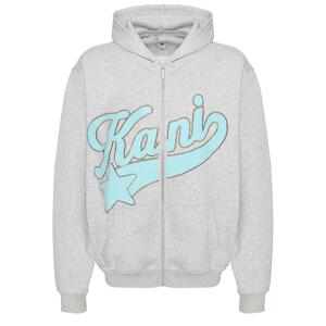 Kani Star Logo Os Full Zip Hoodie Grey Melange - Férfi - Hoodie Karl Kani - Szürke - 60220064 - Méret: L