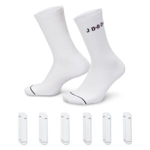 Jordan Everyday Crew Socks 6-Pack White - Unisex - Zokni Jordan - Fehér - FZ2051-100 - Méret: XL