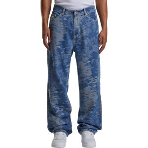 Karl Kani Og K Distress Camo Five Pocket Denim - Férfi - Nadrág Karl Kani - Kék - 60000106 - Méret: 30